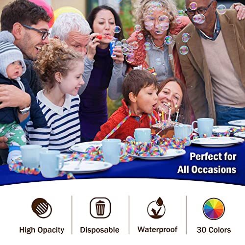 6-Pack Premium Plastic Tablecloth 54in. x 108in. 54in. X108in. Rectangle Blue gallery