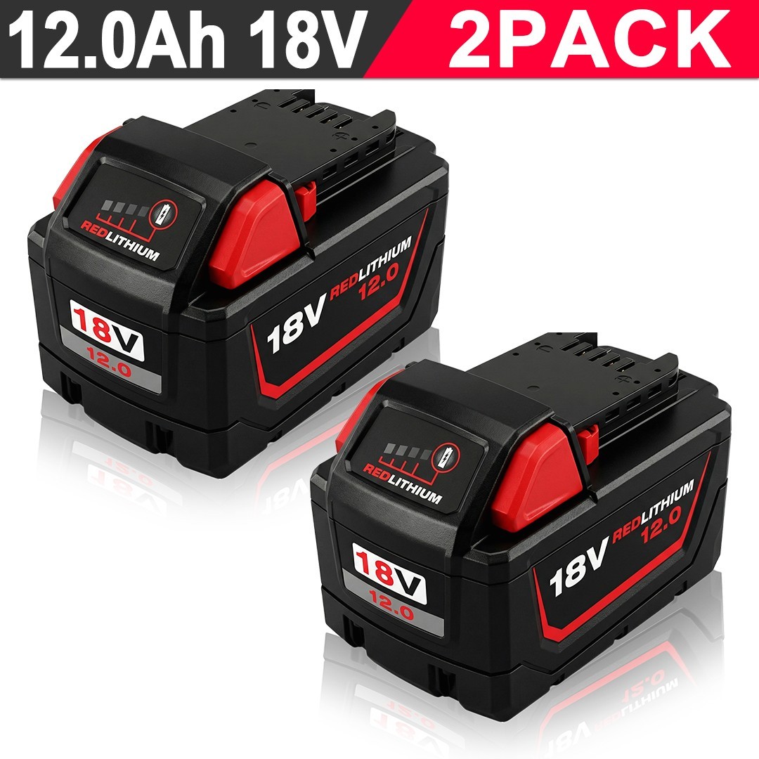2 Pack 18V 12.0Ah High-Capacity Lithium-Ion Battery Compatible with 48-11-1850 gallery