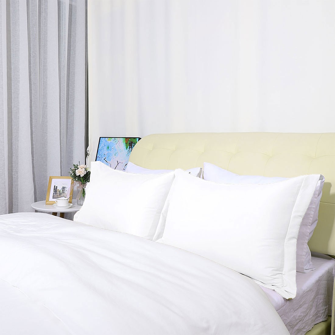 2Pcs Standard/Queen/King Microfiber Pillow Shams Pair No Zipper Pillowcases gallery