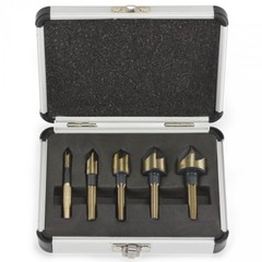 5PC COUNTERSINK TOOL BIT SET COUNTER SINK FOR STEEL METAL WOOD PLASTIC ALUMINUM