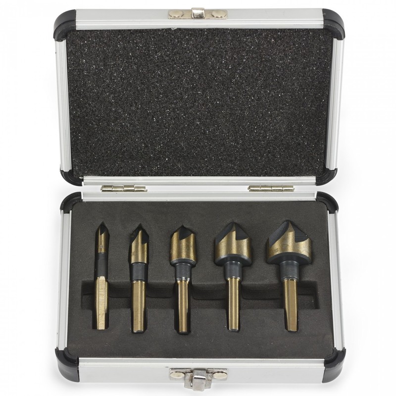 5PC COUNTERSINK TOOL BIT SET COUNTER SINK FOR STEEL METAL WOOD PLASTIC ALUMINUM gallery