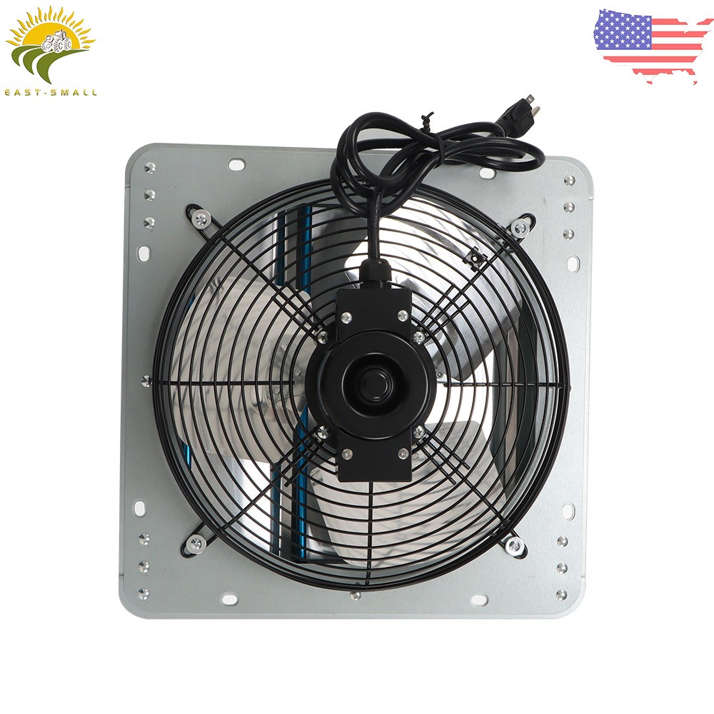 Wall Mounted 12 Inch Shutter Exhaust Fan Aluminum With Meters Power Cord Kit gallery