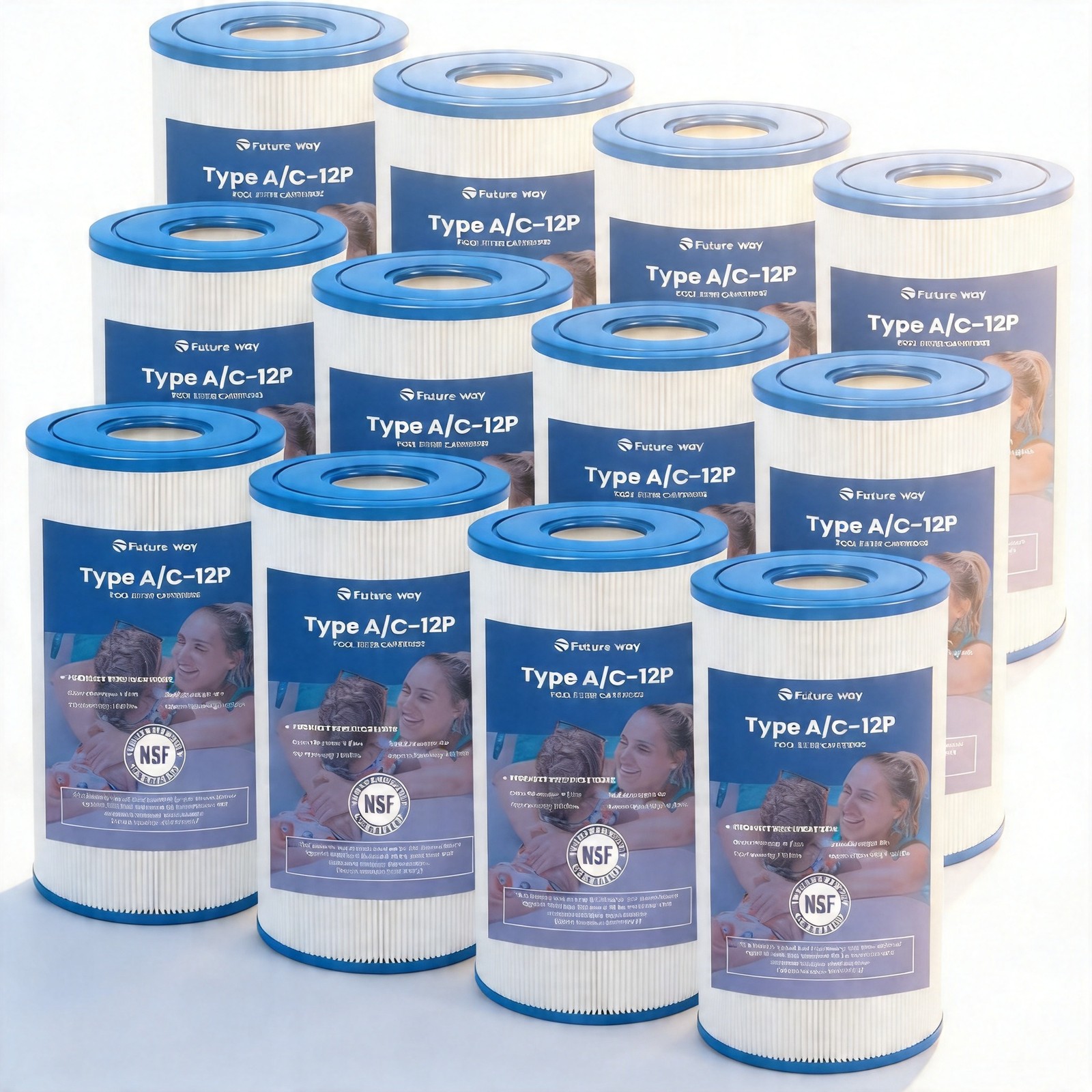Future Way 12 Pack Type A C Pool Filter for Intex 29000E 59900E 1000 1500 GPH gallery