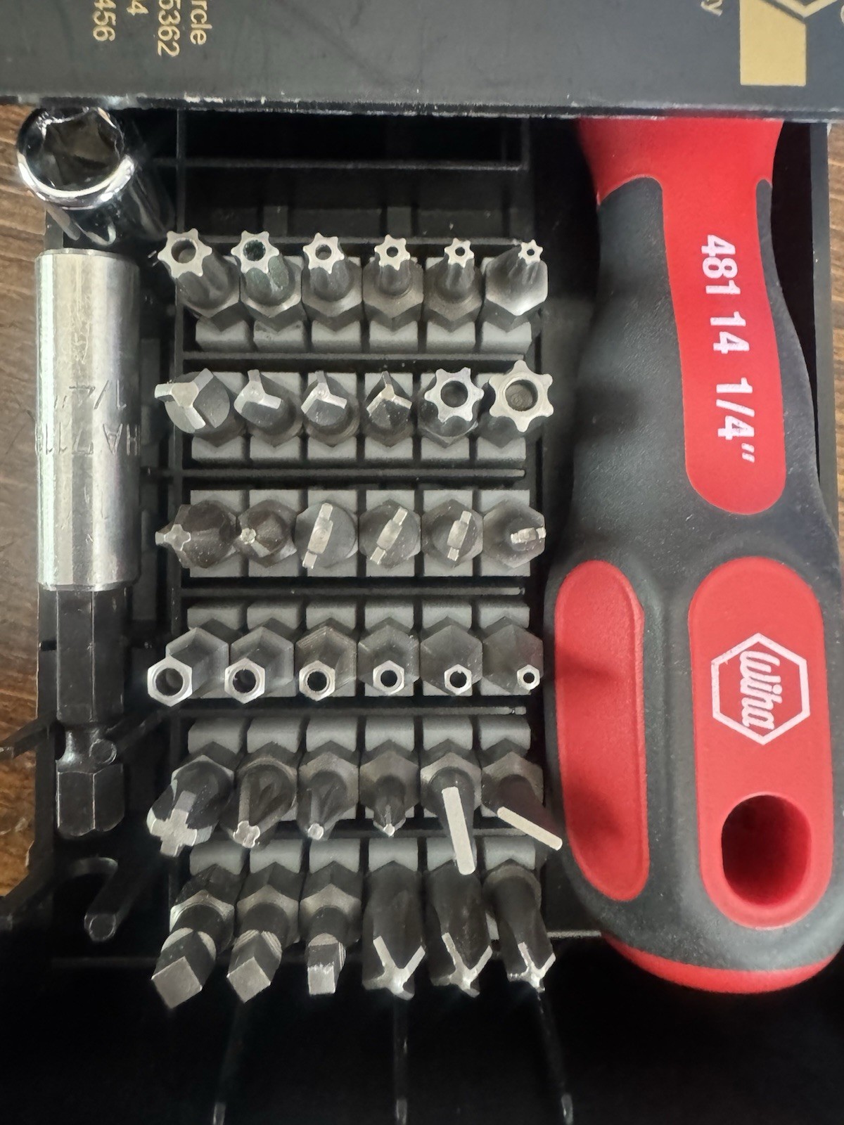 Wiha 48114 Security Bit Set 39pc w/ 1/4in Magnetic Bit Holder Handle gallery
