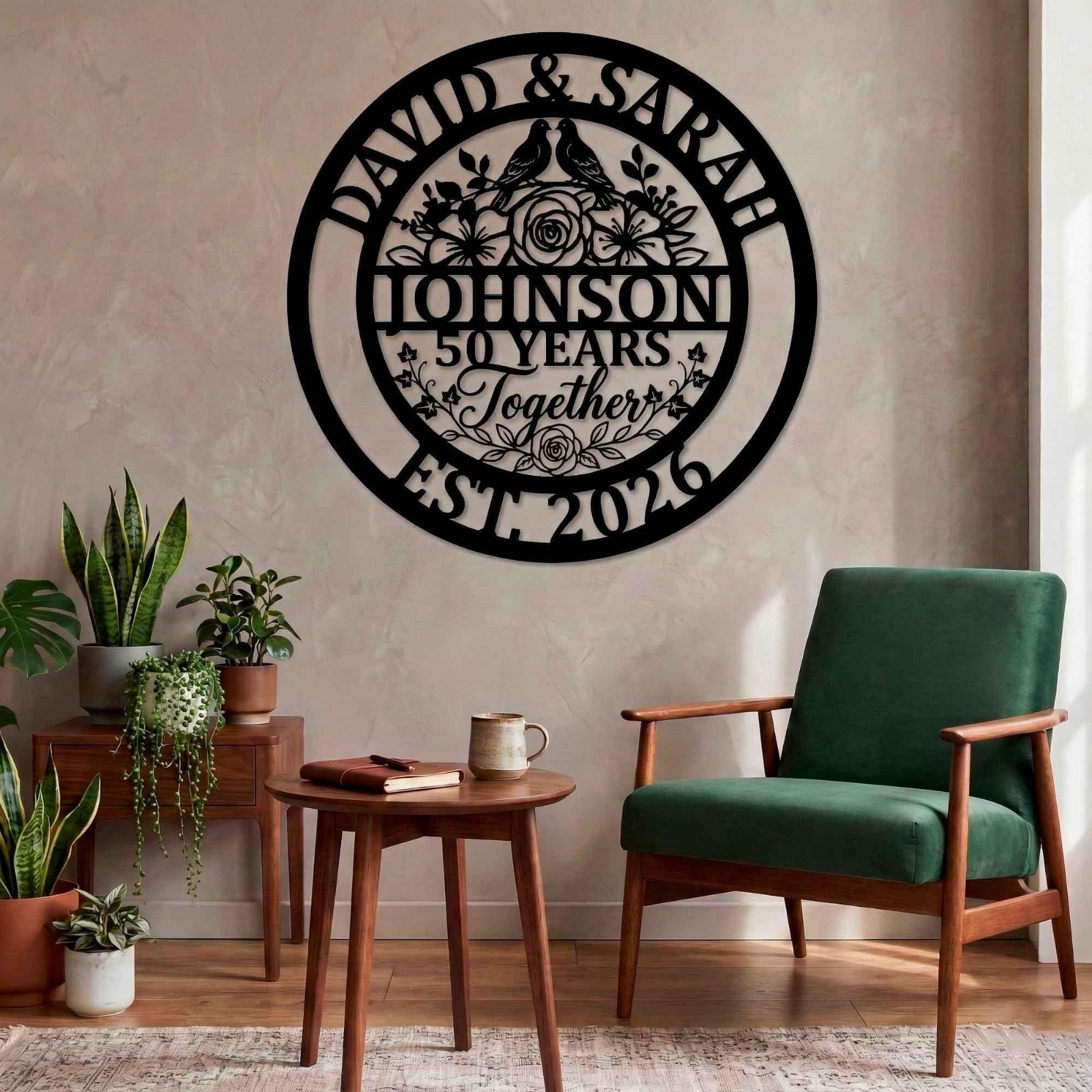 Personalized Anniversary Metal Sign, 6th 50th 60th Anniversary Gift,Wedding Year gallery