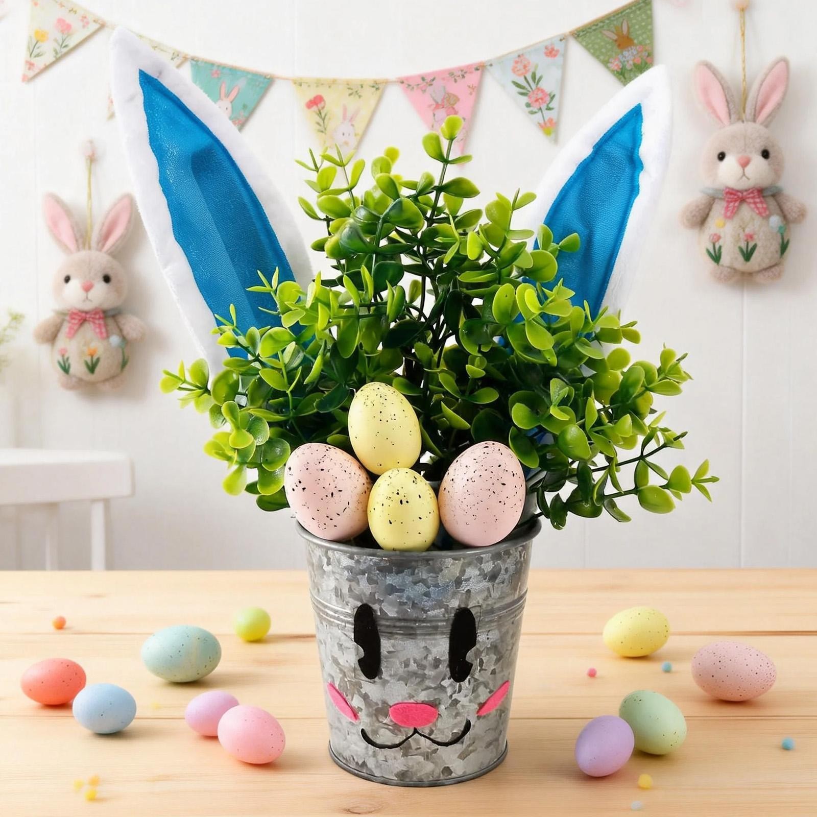 Easter Artificial Potted Plants Centerpiece Mantle Festival Party Foam Egg gallery