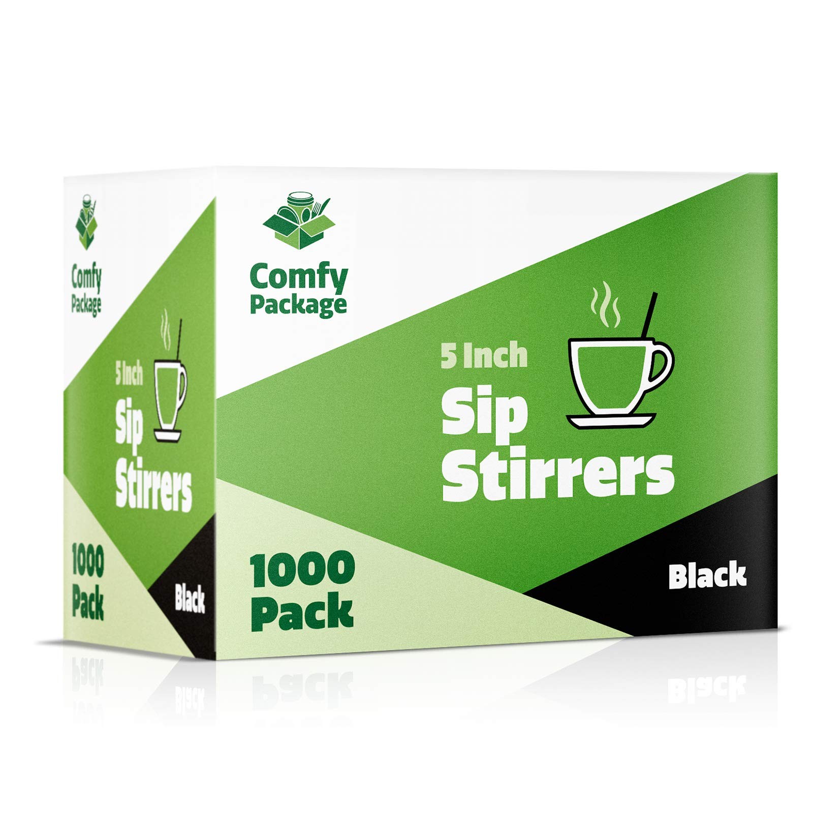 5 Inch Plastic Sip Straws 1000 Pcs, Disposable Drink Stirrers Bulk, Black gallery