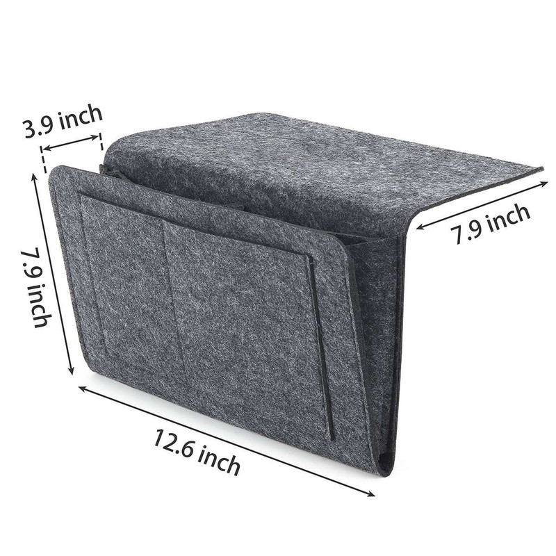 Felt Bedside Caddy Storage Organizer Remote Control Holder Bag Pocket Couch Sofa gallery