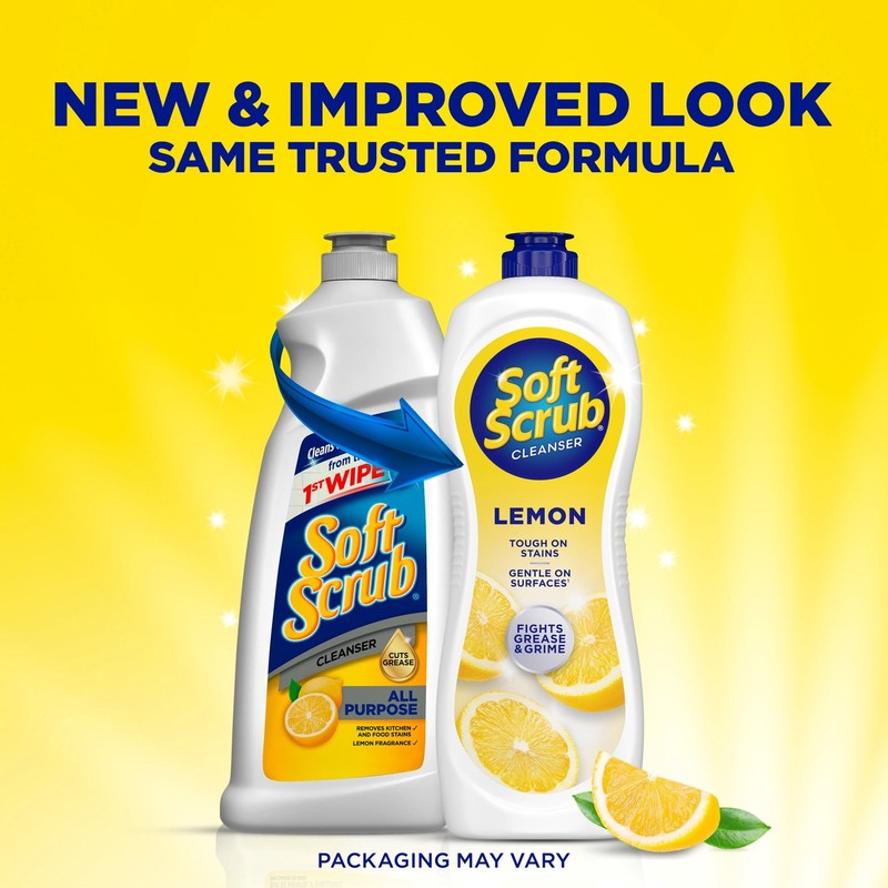Soft Scrub All Purpose Surface Cleanser, Lemon, 24 Fluid Ounces gallery
