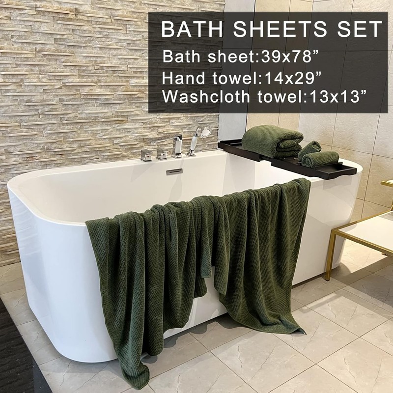 39x78 in Oversized Bath Sheets Extra Large Bath Towels Set of 6 Super Soft NEW gallery