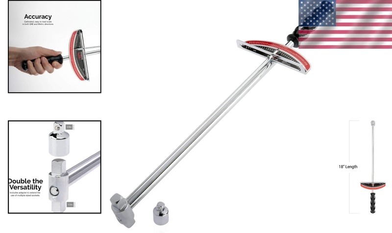 Durable 17” Beam Style Torque Wrench | 0-150 Ft-Lbs | SAE & Metric | Alloy Steel gallery
