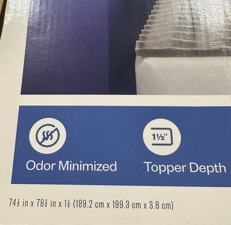 Room Essentials King Reversible Memory Foam Mattress Topper Gray New In Box gallery
