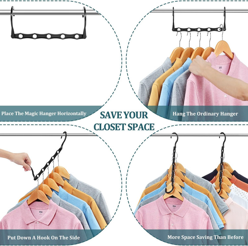 6 Pack Magic Hangers Space Saving Closet Organizer gallery