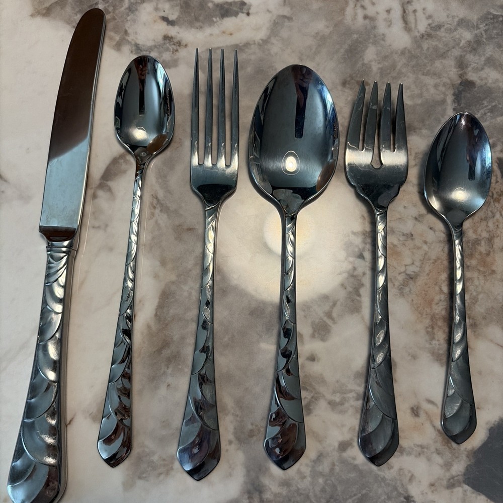 (6) Pc Oneida Stainless PACIFIC TIDE Community Place Setting Set Fork Spoon