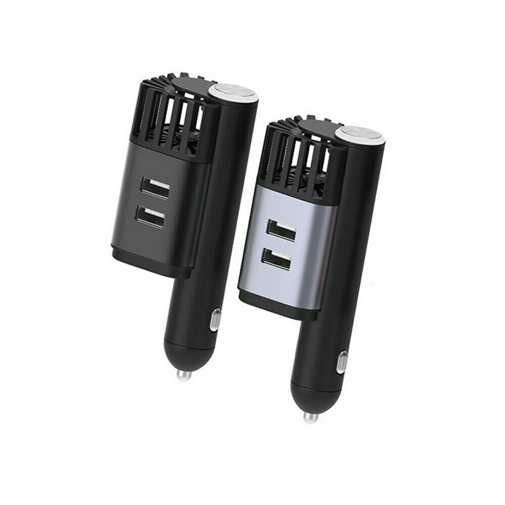 2 in 1 Car Dual USB Fresh Air Ionic Purifier Oxygen Bar Ozone Ionizer Cleaner US gallery