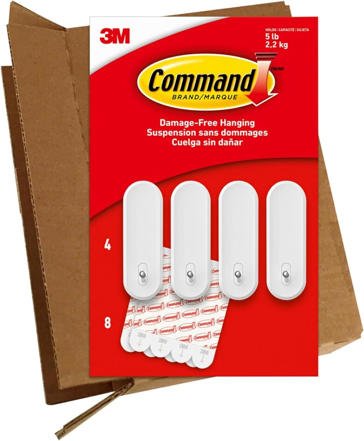 Command Large Wire Hooks, 4 Hooks, 8 Command Strips, Holds up to 5 lb, gallery