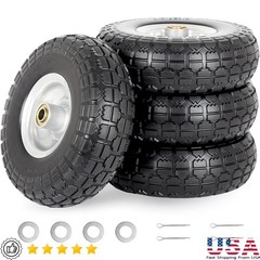 10 Inch Solid Tire Wheel Puncture Proof Airless Rubber Replacement Cart Trolley