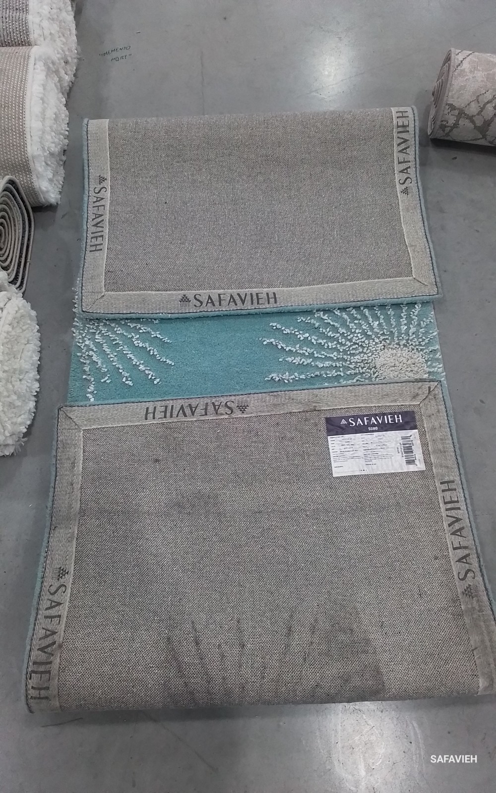 L TEAL / MULTI 2'-6" x 8'-0" Back Stain Rug, Reduced Price 1172782184 SOH712T-28 gallery