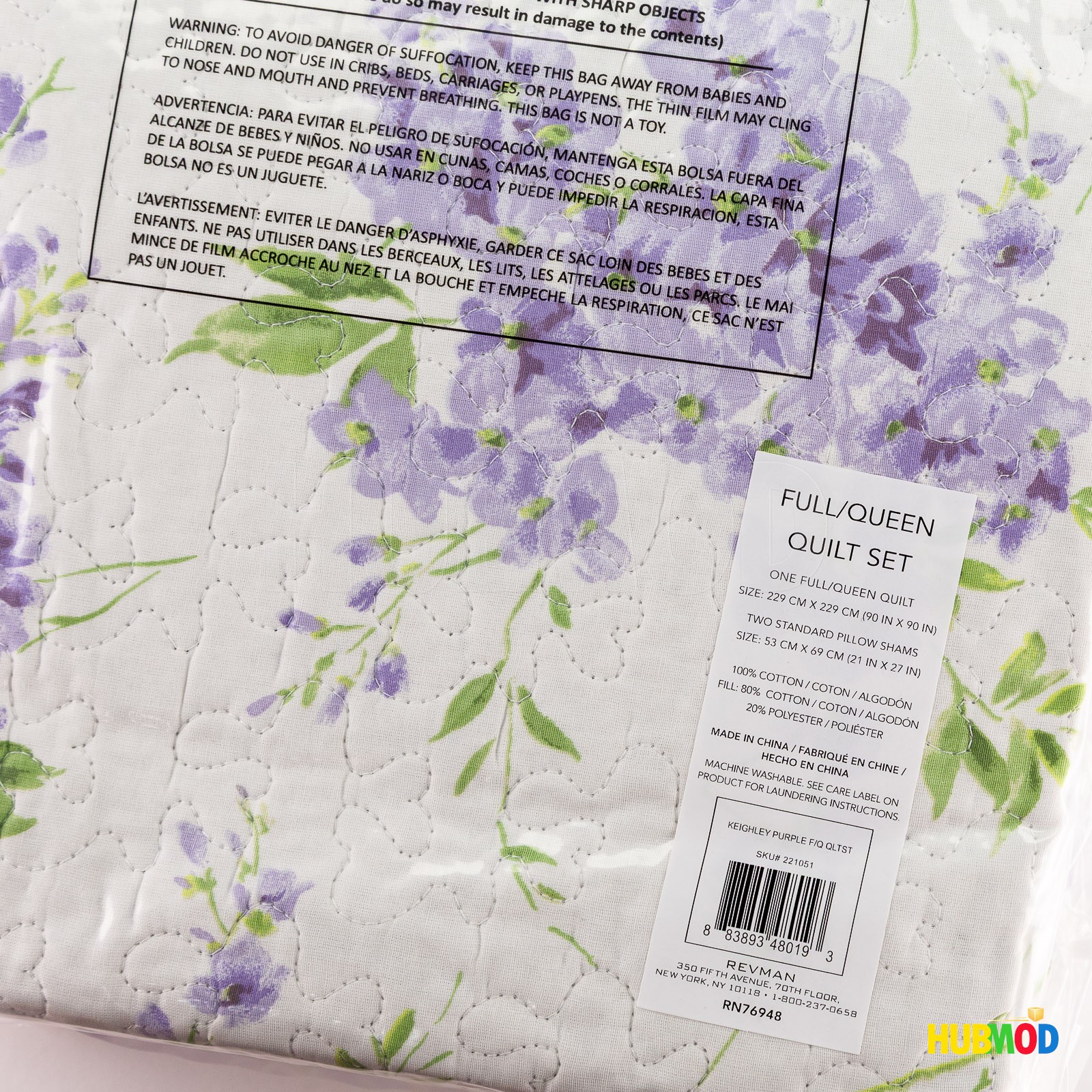 Laura Ashley Queen/Full Quilt Set Soft & Lightweight Bedding Purple Floral NEW gallery