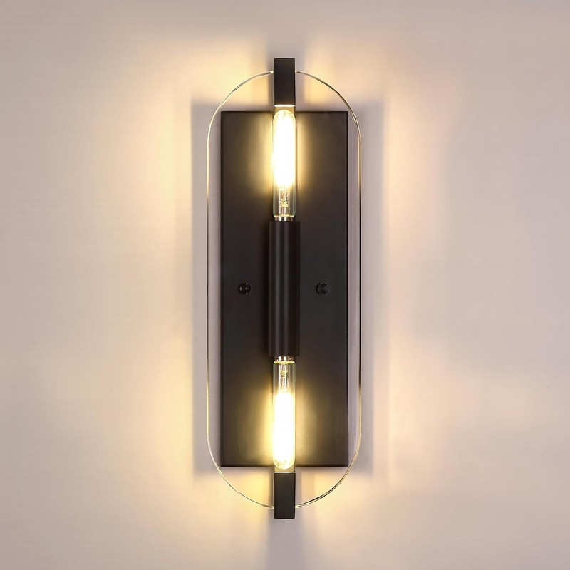 2 Light Crystal Bathroom Wall Sconce Modern Concise Style Wall Light Fixture gallery