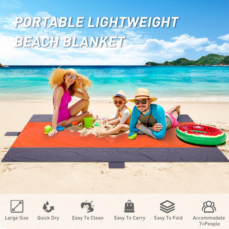 Extra Large Waterproof Beach Blanket 10x9ft Quick Dry Sandproof Mat for Camping gallery