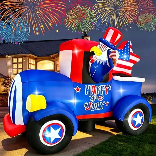 8FT Independence Day Inflatable Truck with Eagle Decorations Patriotic 4th of gallery