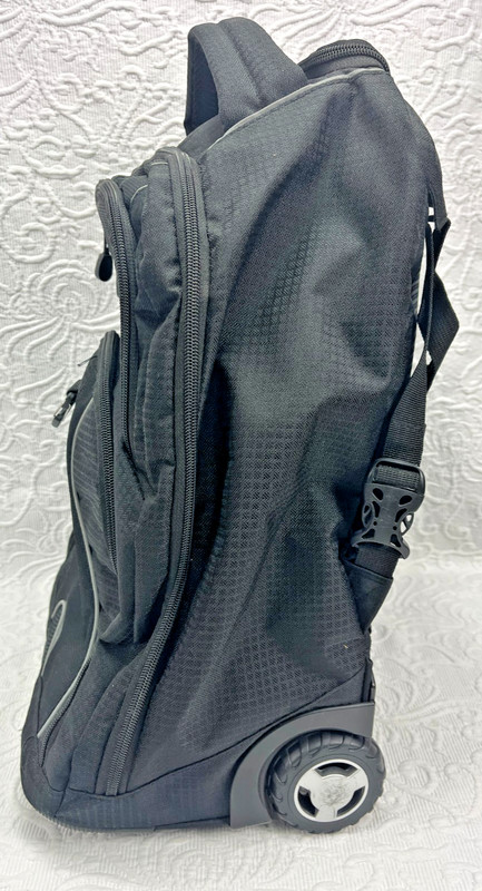 High Sierra Black Polyester Rolling Backpack with Logo 3