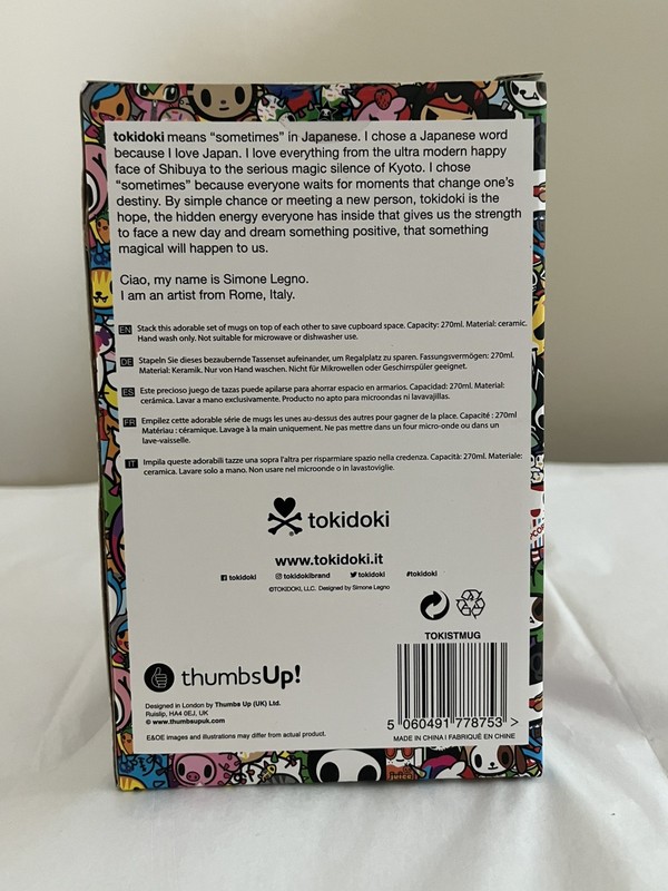 Thumbs Up Tokidoki Stacking Ceramic Multicoloured Milk and Coffee Mug Set of 2 gallery