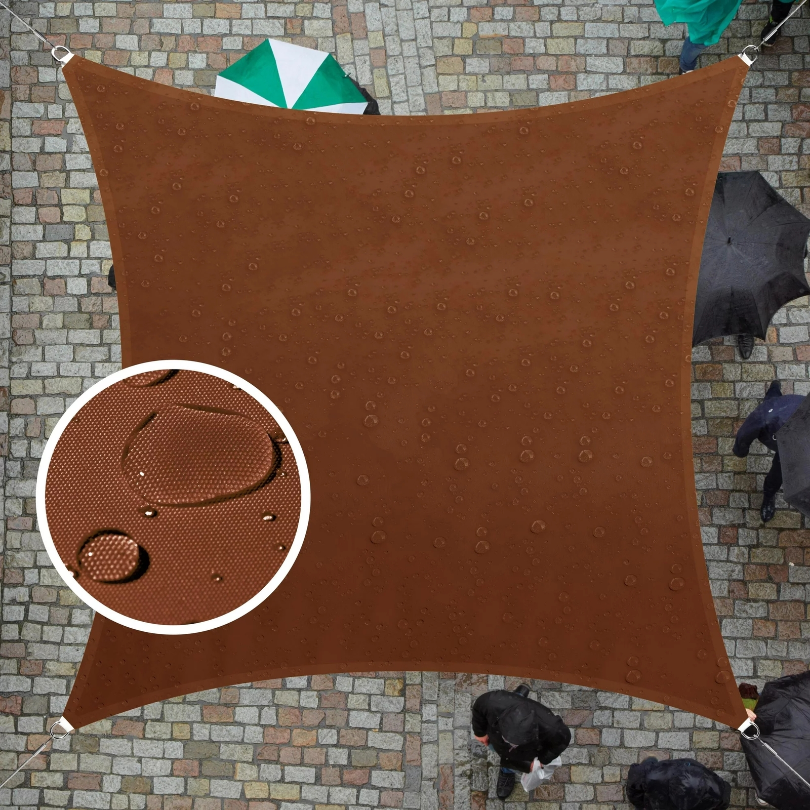 ColourTree Brown Rectangle Waterproof Sun Shade Sail Canopy Fabric Outdoor Patio gallery