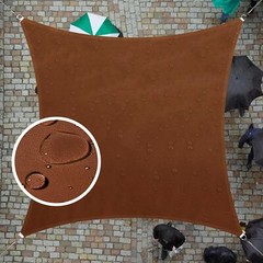 ColourTree Brown Rectangle Waterproof Sun Shade Sail Canopy Fabric Outdoor Patio