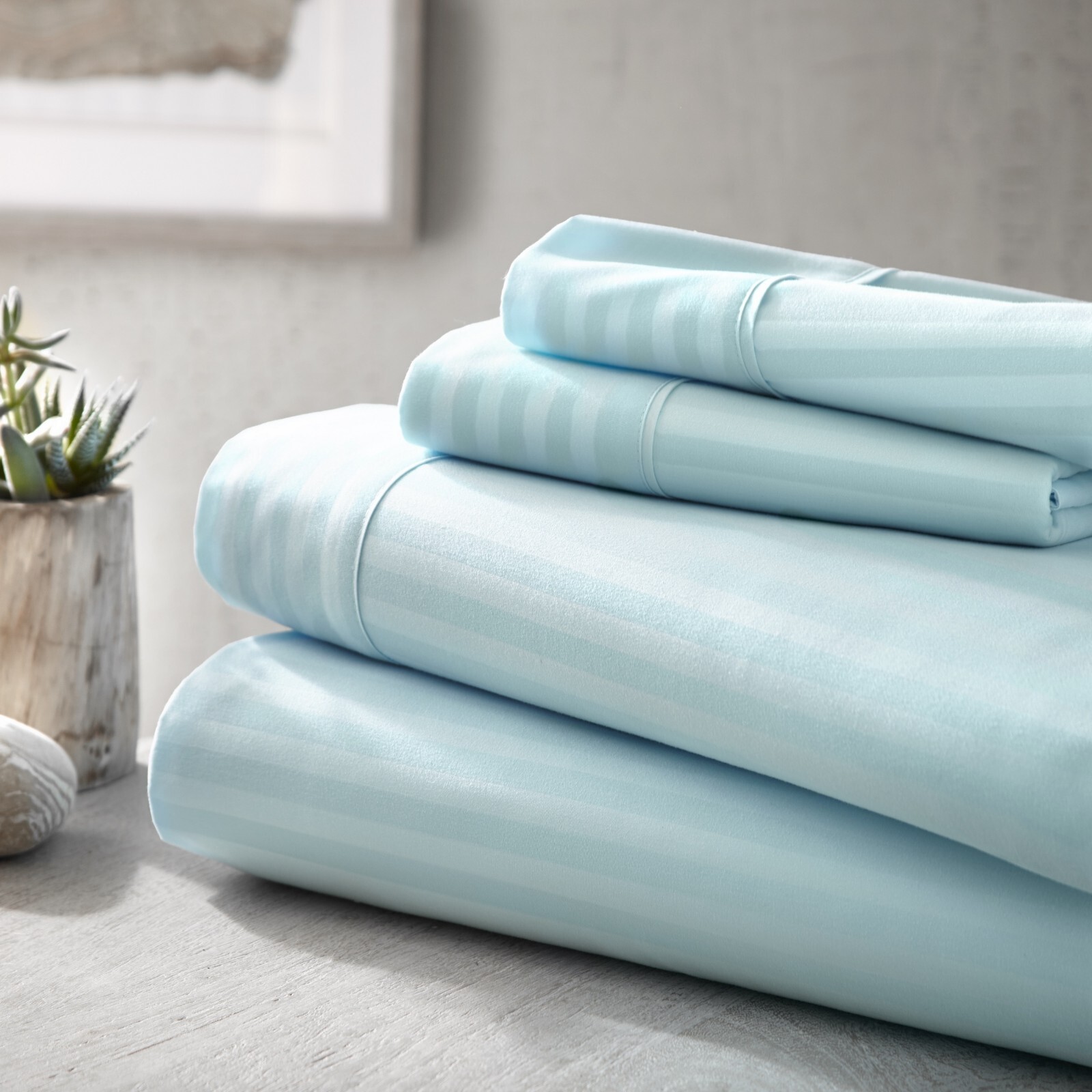 Kaycie Gray Hotel Collection Ultra Soft 4 Piece Stripe Sheet Set gallery