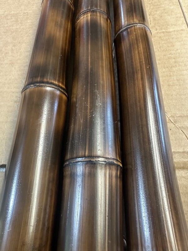 Dark Flame Cured bamboo pole 1” Diameter 1 ft to 8 ft You choose length gallery