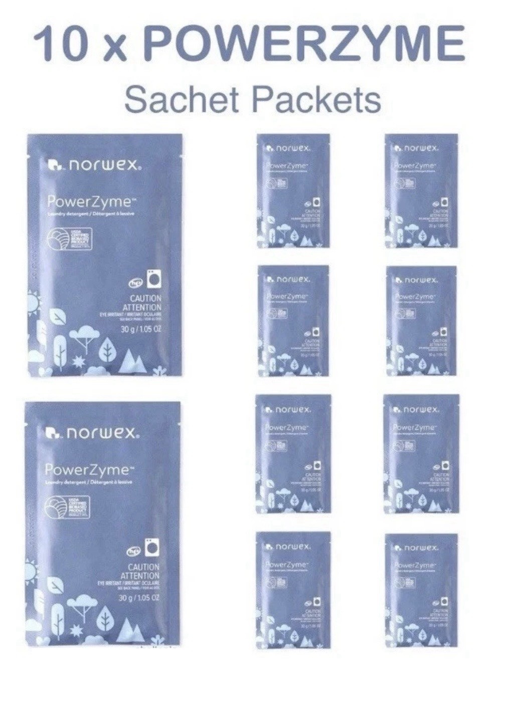 NEW NORWEX Powerzyme Laundry Detergent Soap Powder 10 Sachet gallery