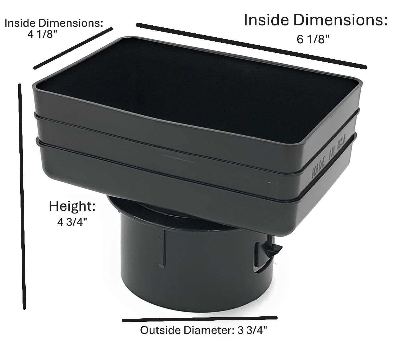 4x6x4 Universal Downspout Tile Adapter- MADE IN USA gallery