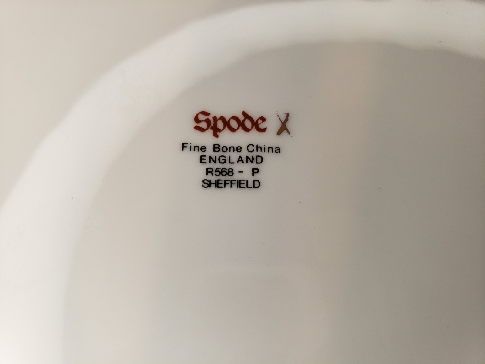 Spode Bone China England SHEFFIELD R568 Dinner Plate Scalloped Gold Trim 11" gallery