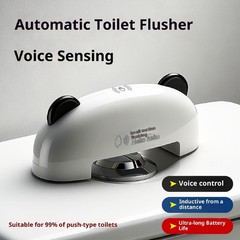 Voice Control Automatic Toilet Flushing Device Waterproof Sticky Installation