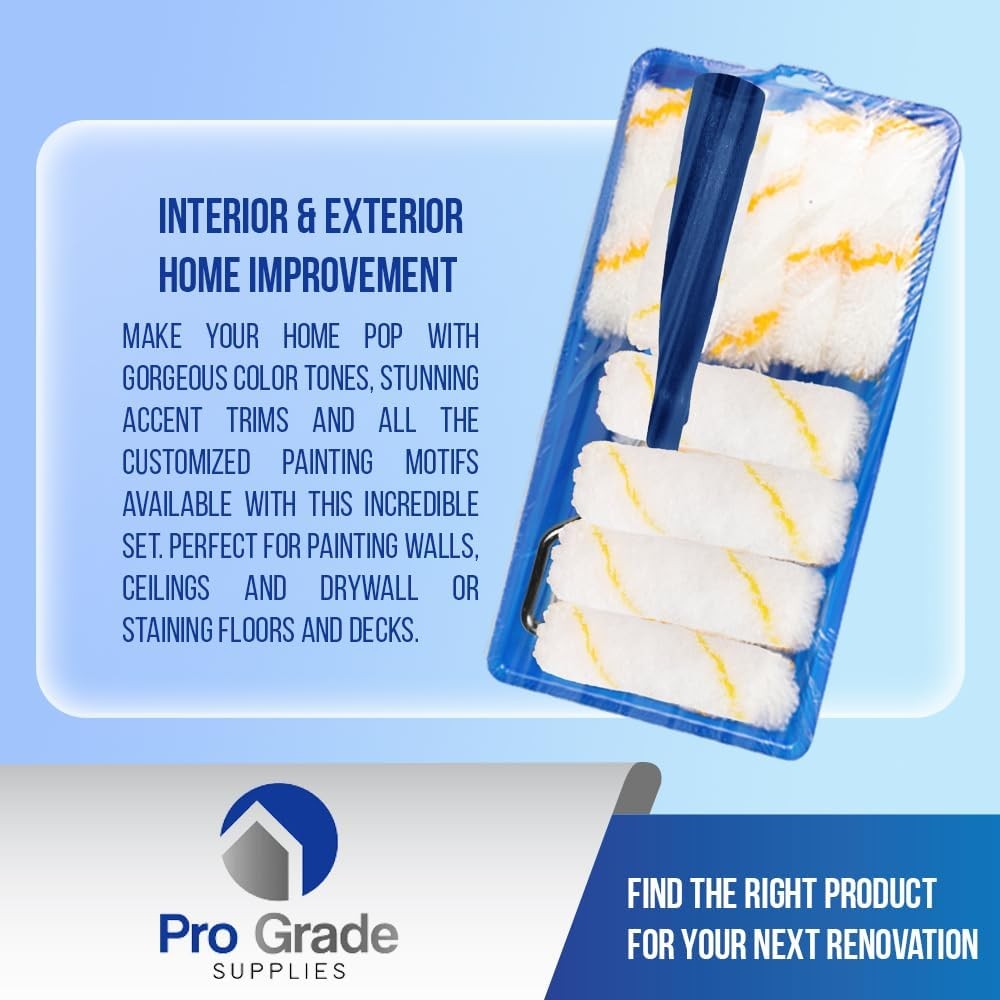 Pro Grade Paint Roller Tool Kit 10 Piece Mini Set gallery