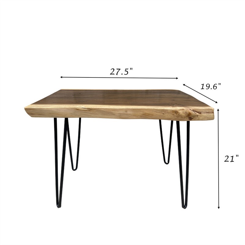 Rustic Teak Live Edge Small Coffee Table Mid-Century Modern Table Home Decor gallery