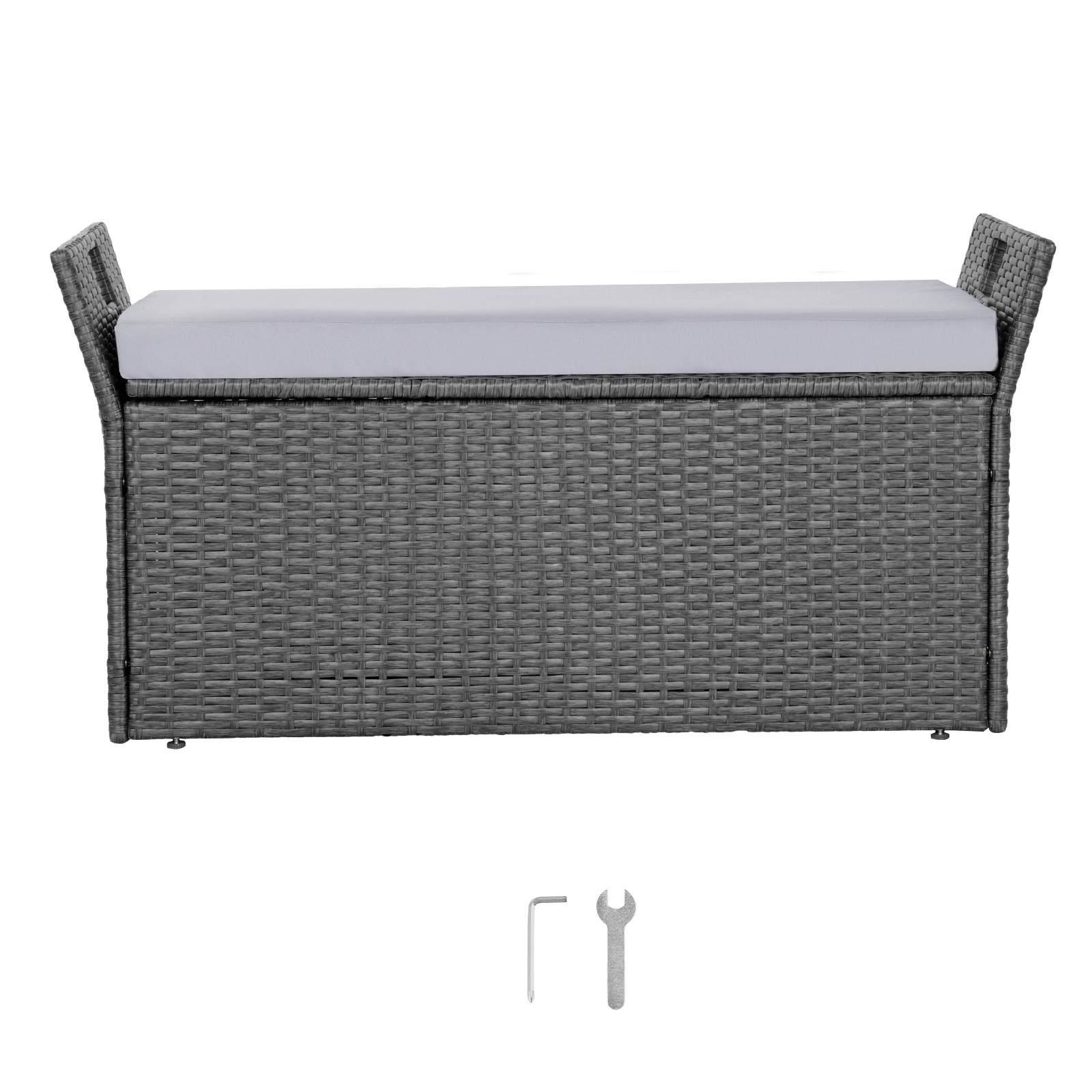 Outdoor Storage Bench PE Rattan 40Gal Deck Box Waterproof Outdoor Seat & Storage gallery