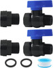 2 Pack PVC Rain Barrel Spigot Kit, 3/4" GHT Garden Diverter Kit with Bulkhead gallery