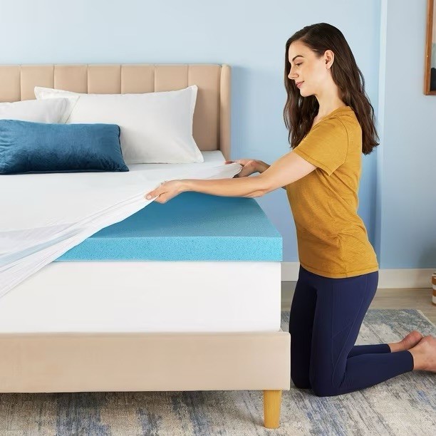 Serta 3" Cool Nights Gel Memory Foam Mattress Topper with Washable Cover, King gallery