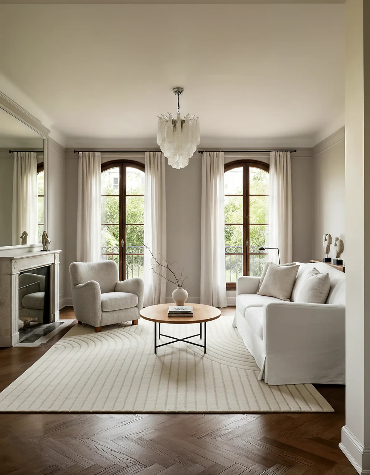 Hand tufted Minimal Art Reversible Rug White rug for living room and bedroom gallery
