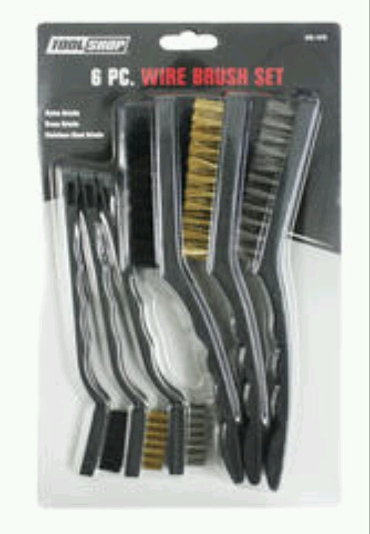 6pc Large & Small Cleaning DETAIL BRUSH SET Steel Wire/Brass & Nylon gallery