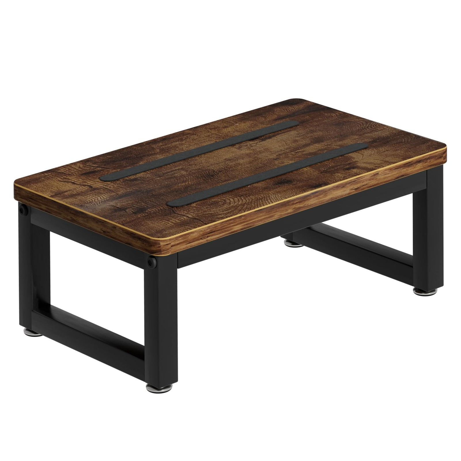 Wooden Step Stool 7 Inch Tall Bedside Foot Stool 400LB Capacity Rustic Brown gallery