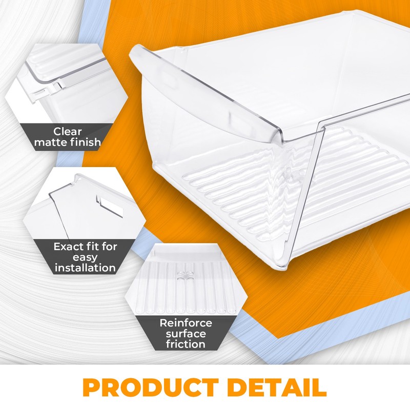 Upper Crisper Pan Drawer Compatible with Frigidaire Refrigerator For 240351061 gallery