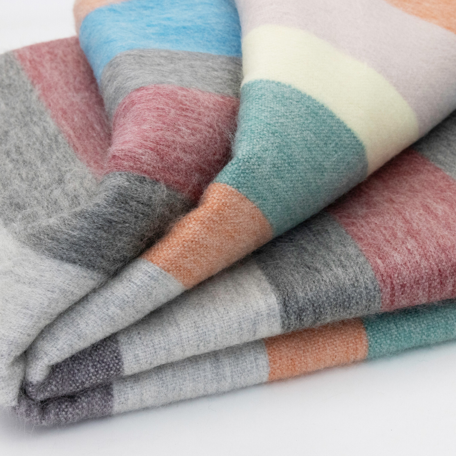 SOFT & WARM STRIPED ALPACA WOOL BLANKET QUEEN BED SOFA THROW SPRING MEADOW gallery