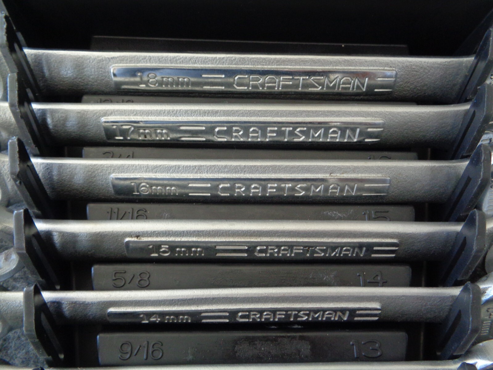 CRAFTSMAN Metric Combination Wrenches 7mm-18mm w/ Rack - Lot of 12 gallery