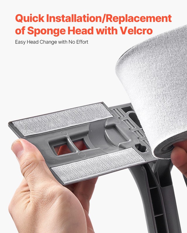VEVOR 2-Piece Sponge Mop Replacement PU Head Replacement with Hook & Loop gallery