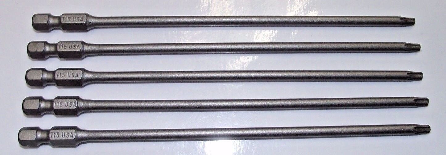 Bosch 337765 T15 Torx Power Bit 1/4" Hex Drive, 6" OAL 5pcs. USA gallery