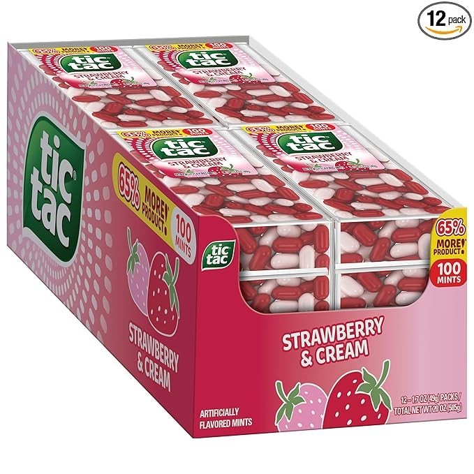 Tic Tac Strawberry & Cream, Big 12 Pack, On-The-Go Refreshment, 1.7 oz Each gallery